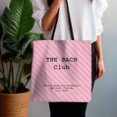 Lipstick Roze Gestreepte Bruidsmeisje Bachelorette Tote Bag