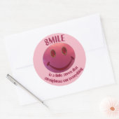 Lipstick Roze gezicht Ronde Sticker (Envelop)
