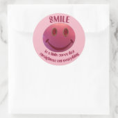 Lipstick Roze gezicht Ronde Sticker (Tas)