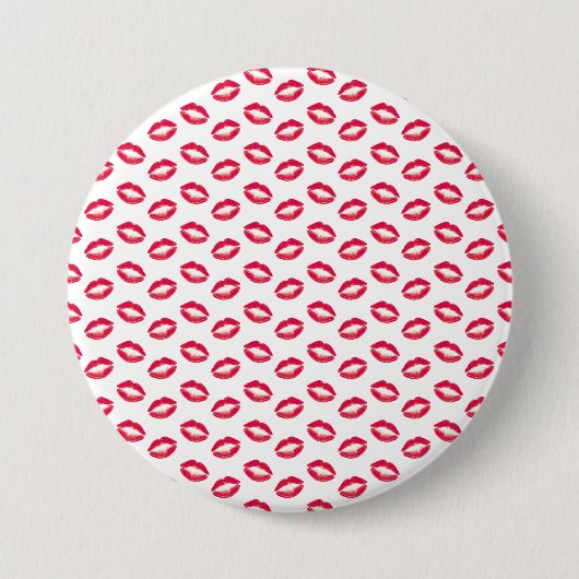 Lipstick Roze Kisses Ronde Button 7,6 Cm (Voorkant)
