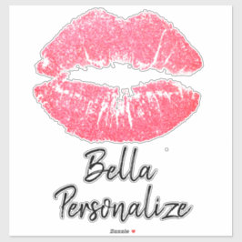 Lipstick, roze lip vlek sticker