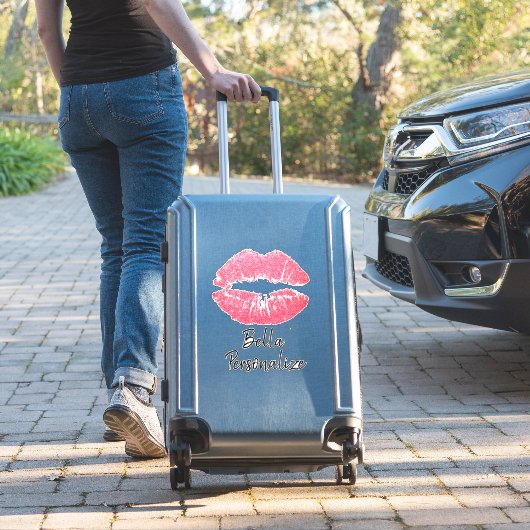 Lipstick, roze lip vlek sticker (Koffer Insitu)