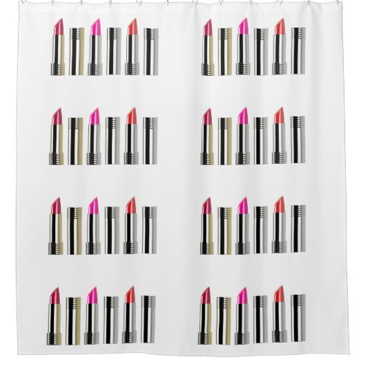 Lipstick schoonheidsmake-up glam girly cosmetics douchegordijn (Voorkant)