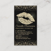 Lipstick sepia Glitter lips gouden make-up salon Visitekaartje (Voorkant)