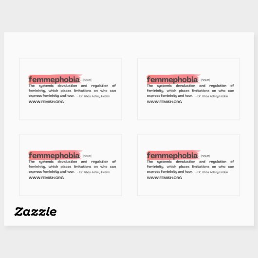 Lipstick Smear Femmephobia Definitie Rechthoekige Sticker (Vel)
