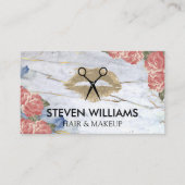 Lipstick Stain | Schaar | Flowers Marmer Afsprakenkaartje (Voorkant)