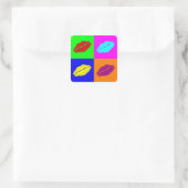 Lipstick-stickers Vierkante Sticker (Tas)