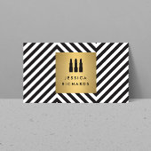 Lipstick Trio Logo op Retro Zwart/Wit Patroon II Visitekaartje