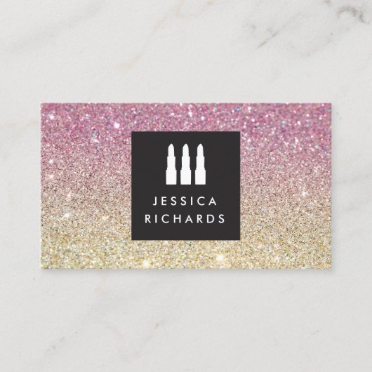 Lipstick Trio Logo voor Freelance Make-up Artiest  Visitekaartje (Voorkant)