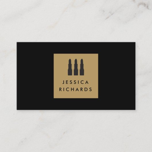 Lipstick Trio Logo voor Freelance Makeup Artist I Visitekaartje (Voorkant)