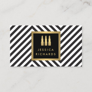 Lipstick Trio Logo Zwart/Wit Patroon Beauty Visitekaartje