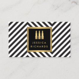 Lipstick Trio Logo Zwart/Wit Patroon Beauty Visitekaartje