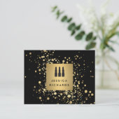 Lipstick Trio met Faux Gold Confetti Stippen Make- Briefkaart (Staand voorkant)