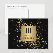 Lipstick Trio met Faux Gold Confetti Stippen Make- Briefkaart (Voorkant / Achterkant)