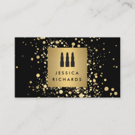 Lipstick Trio met Faux Gold Confetti Stippen Make- Visitekaartje