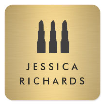Lipstick Trio op Faux Gold Make-up Artiest Sticker
