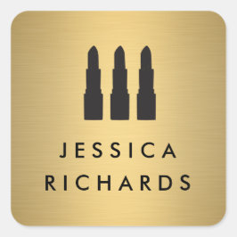 Lipstick Trio op Faux Gold Make-up Artiest Sticker