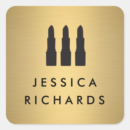 Lipstick Trio op Faux Gold Make-up Artiest Sticker (Voorkant)