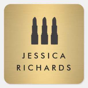 Lipstick Trio op Faux Gold Make-up Artiest Sticker