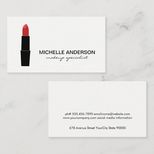 Lipstick Visitekaartje (Voorkant / Achterkant)