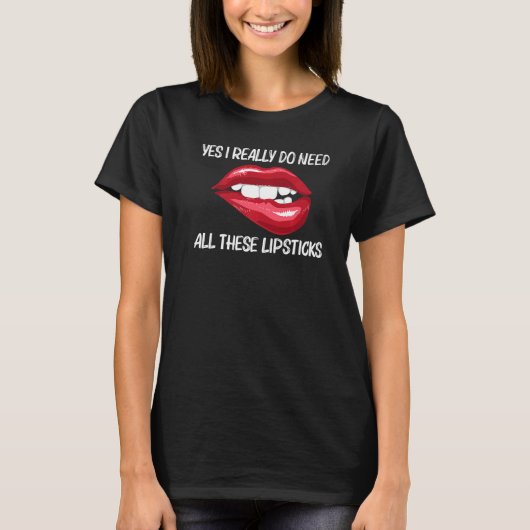 Lipstick voor meisjes Lip in rode bloedlichaampjes T-shirt (Voorkant)