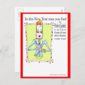 Lipstick wensen voor het nieuwe jaar feestdagenkaart (Voorkant / Achterkant)