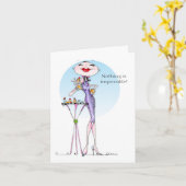 #lipstickHumor, #Funnywomenjarig, #womenGeboren Kaart (Gele Bloem)