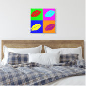 Lipstickisses omwikkeld canvas afdruk (Insitu (Slaapkamer))