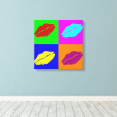 Lipstickisses omwikkeld canvas afdruk (Insitu (Houten vloer))