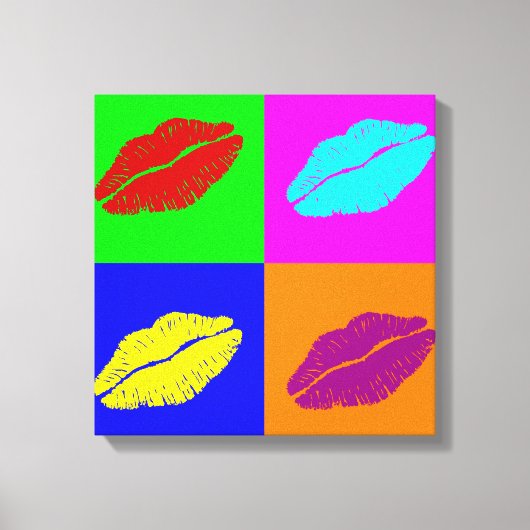 Lipstickisses omwikkeld canvas afdruk (Voorkant)
