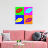 Lipstickisses omwikkeld canvas afdruk (Insitu (Woonkamer))