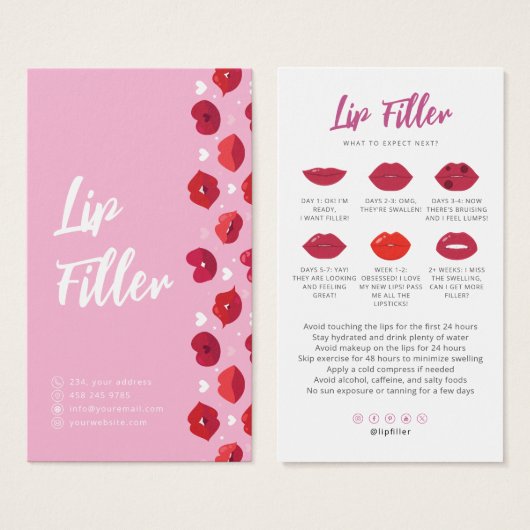Lipvuller Lipinjecties Nazorg Kaart Niet doen (Voorkant /achterkant)