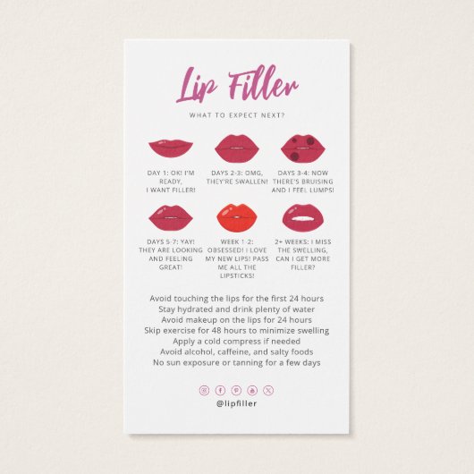 Lipvuller Lipinjecties Nazorg Kaart Niet doen (Achterkant)