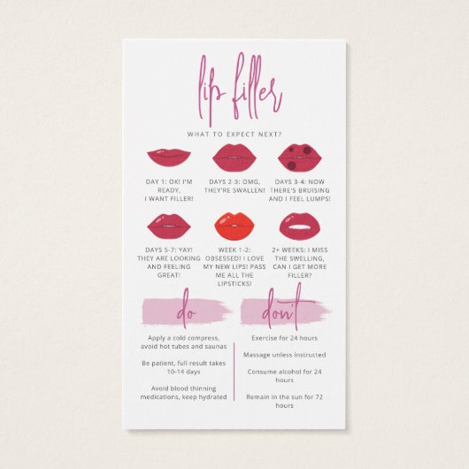 Lipvuller Lipinjecties Nazorg Kaart Niet doen (Achterkant)