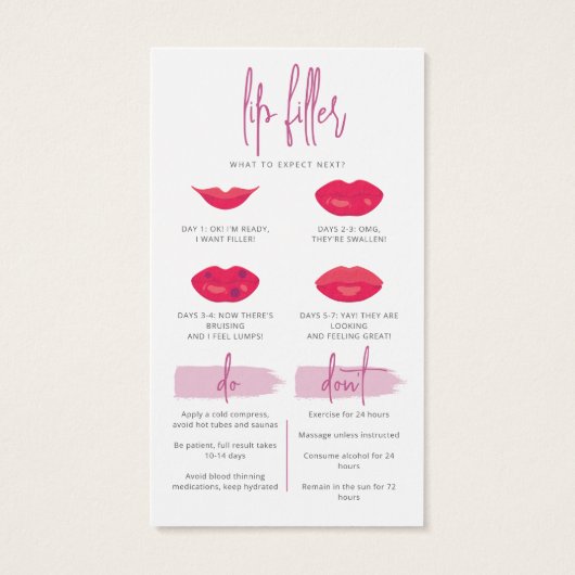 Lipvuller Lipinjecties Nazorg Kaart Niet doen (Achterkant)