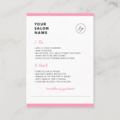 Lipvuller nazorginstructies Lipinjecties Visitekaartje (Achterkant)