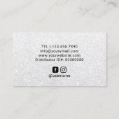 Lipzinnige distributeur Roze Lips Silver Glitter Visitekaartje (Achterkant)