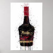 Liqueur Bottle Wall Art Print 'Burnt Umber' (Voorkant)