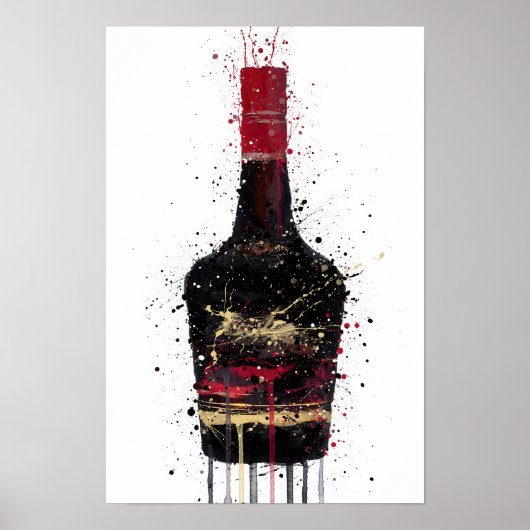 Liqueur Bottle Wall Art Print 'Burnt Umber' (Voorkant)