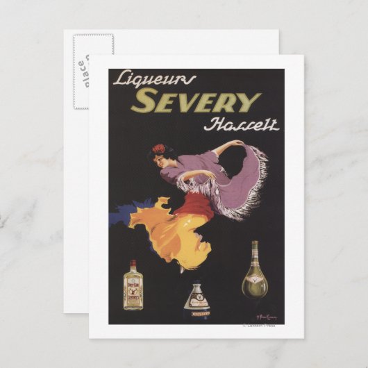 Liqueurs Severy Hasselt Promotion Poster Briefkaart (Voorkant / Achterkant)