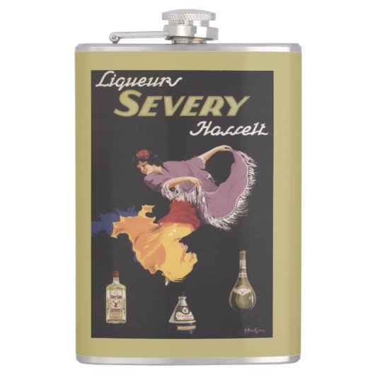 Liqueurs Severy Hasselt Promotion Poster Heupfles (Voorkant)