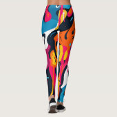 Liquid Abstracte kunst: levendig 3D-patroon Leggings (Achterkant)