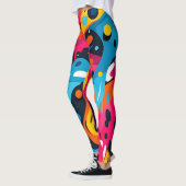 Liquid Abstracte kunst: levendig 3D-patroon Leggings (Links)