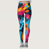 Liquid Abstracte kunst: levendig 3D-patroon Leggings (Voorkant)