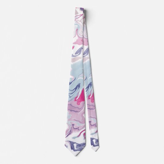 Liquid Acrylic Fluid Art Necktie – Abstracte Pour Stropdas (Voorkant)