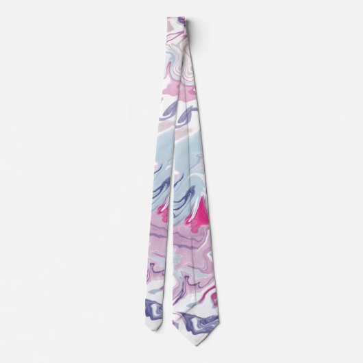 Liquid Acrylic Fluid Art Necktie – Abstracte Pour Stropdas (Achterkant)