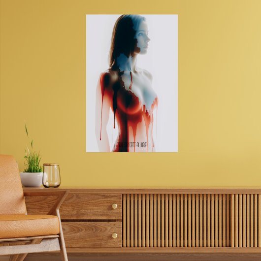 "Liquid Allure" Doorschijnend Silhouet Muurkunst Poster (Woonkamer 2)