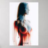 "Liquid Allure" Doorschijnend Silhouet Muurkunst Poster (Voorkant)