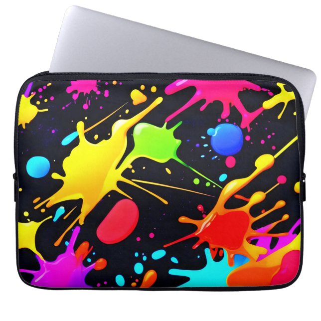 Liquid Art: dynamisch en levendig Laptop Sleeve (Voorkant)