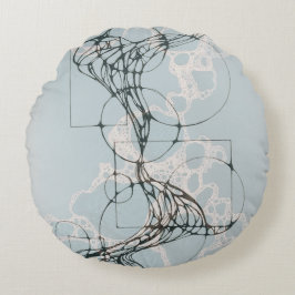 Liquid Blue Reverie — Contemporary Art Collection Rond Kussen